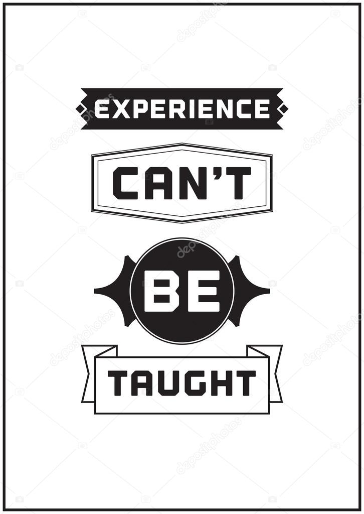 Typographic Poster Design - Experience can't be taught