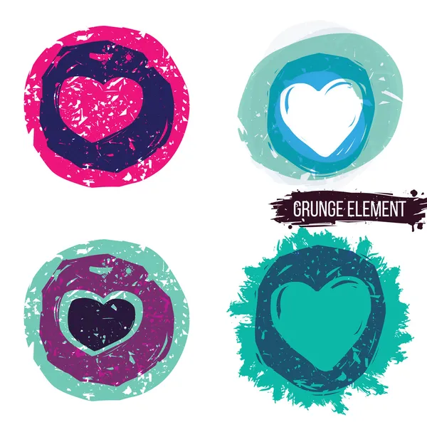 Grunge heart collection — Stock Vector