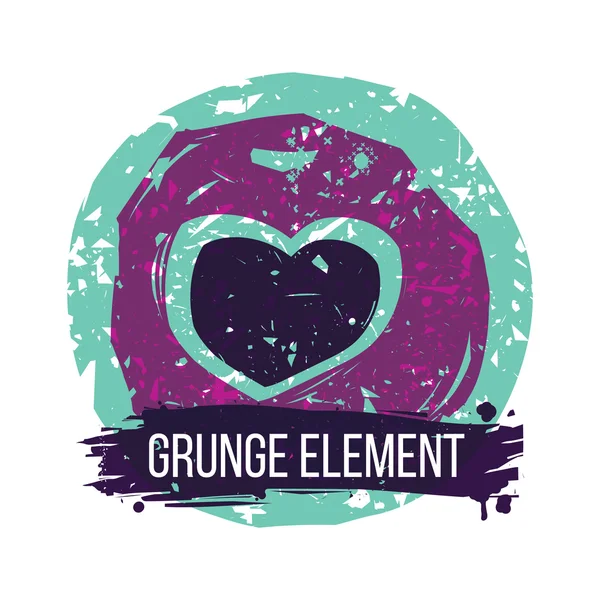 Grunge coeur coloré — Image vectorielle