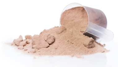 Protein powder and scoop clipart
