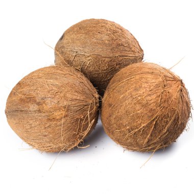 beyaz zemin üzerine Hindistan cevizi