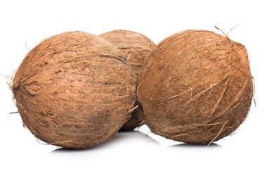 beyaz zemin üzerine Hindistan cevizi