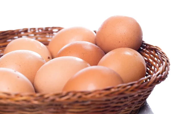 Brown eggs in basket — Stock Photo, Image