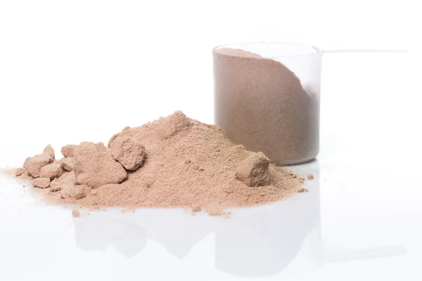 Protein powder and scoop — Stock Photo, Image