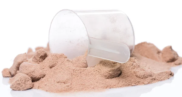 Protein powder and scoop — Stock Photo, Image