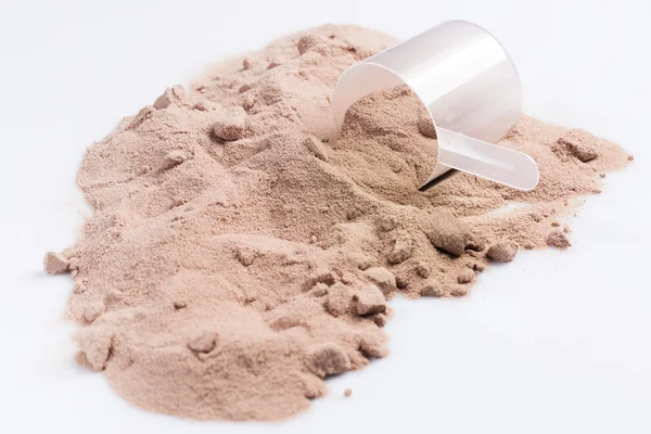 Protein powder and scoop — Stock Photo, Image