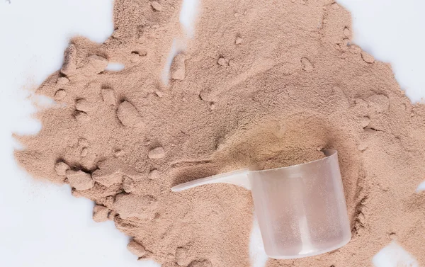 Protein powder and scoop — Stock Photo, Image