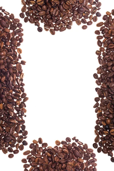 Kaffe bönor över vit bakgrund — Stockfoto