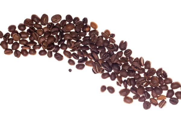 흰색 배경 위에 커피 콩 — 스톡 사진