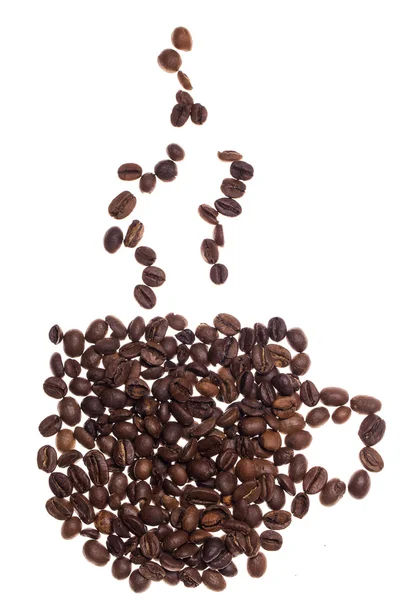 Coffee cup made from beans — Stock Photo, Image