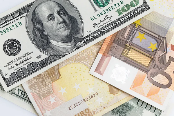 Dollars and euros — Stock Photo, Image