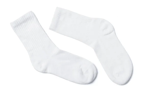 白い背景のデザインのための白い綿の靴下 — ストック写真