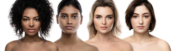 Multi Ethnic Beauty Skincare Group Beautiful Women Different Ethnicity — Stock Photo, Image