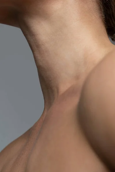 Closeup Female Neck Soft Skin — Stock Photo, Image