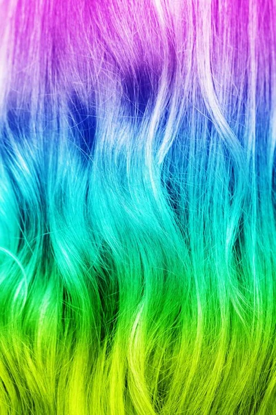 Close Vivid Multicolored Curly Hair — Stock Photo, Image