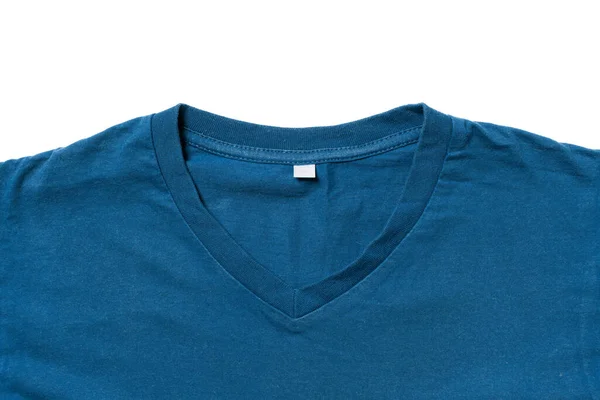 Versleten Oud Blauw Shirt Witte Achtergrond — Stockfoto