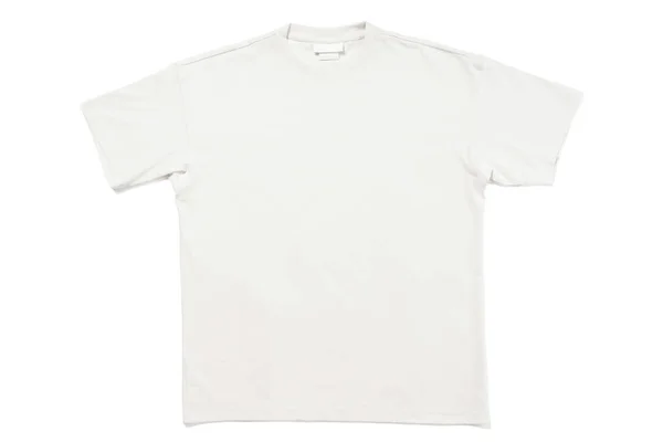 Blank Vit Shirt Isolerad Vit Bakgrund — Stockfoto