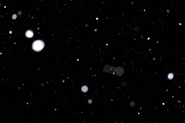 Στοιχείο Χειμερινού Σχεδιασμού Επικάλυψης Πραγματικό Χιόνι Πάνω Από Μαύρο Φόντο — Φωτογραφία Αρχείου