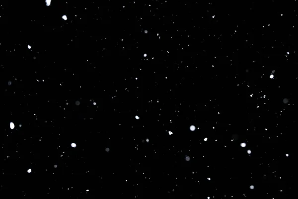 Element Winter Design Overlay Real Snow Black Background Shallow Depth — Stock Photo, Image