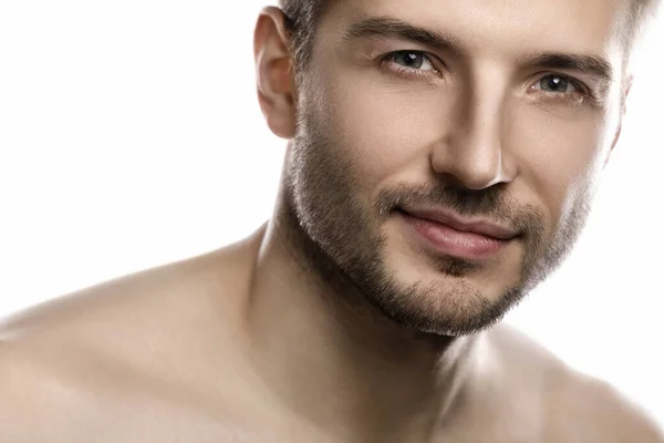 Porträt Eines Jungen Gut Aussehenden Mannes Mit Glatter Haut Der — Stockfoto