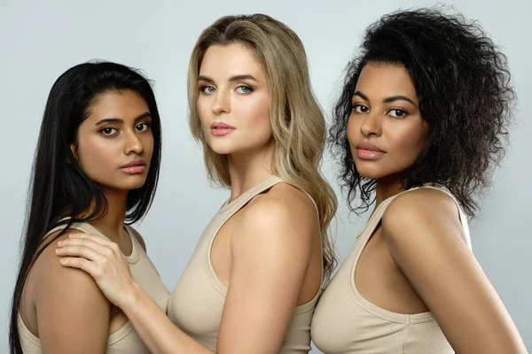 Multi-ethnic beauty and skincare. Group of beautiful women with a different ethnicity.