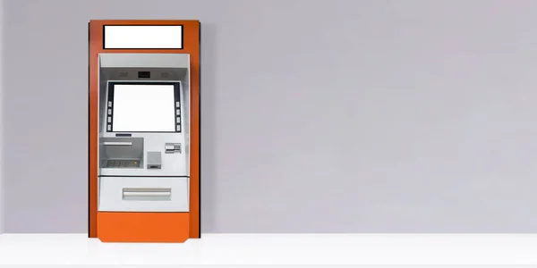 Máquina Atm Conceito Dinheiro Verificação Pagamento Transferência Mockup — Fotografia de Stock