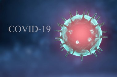 Coronavirus konsepti COVID-19 3D görüntüleme.