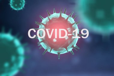 Coronavirus konsepti COVID-19 3D görüntüleme.