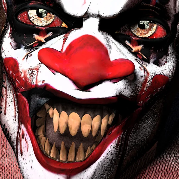 Clown spaventoso 2 - Primo piano — Foto Stock