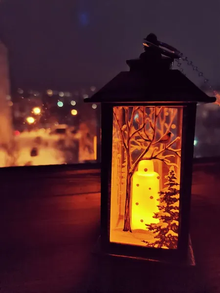 Christmas Flashlight Winter Night — Stock Photo, Image
