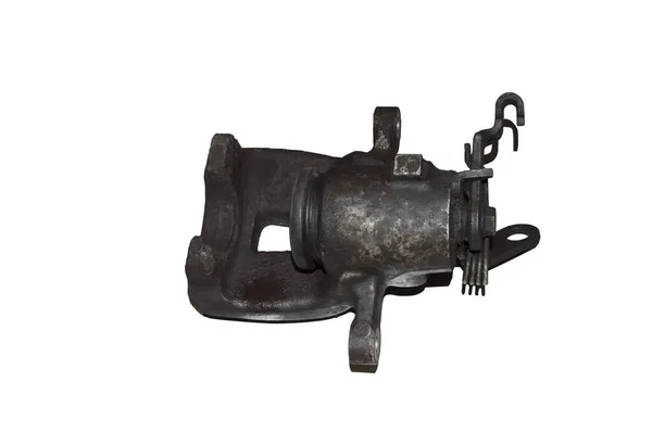 Top View Old Car Brake Caliper Isolate White Background — Stock Photo, Image