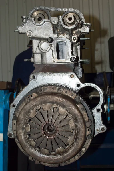 View Flywheel Side Internal Combustion Engine Which Removed Car Installed — Stock Photo, Image