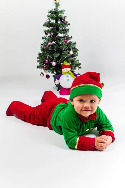 Santa's helper babyjongen — Stockfoto