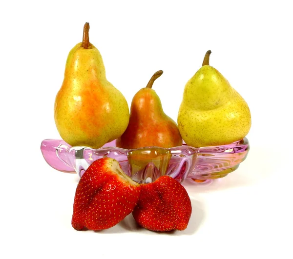 Pears and strawberrys — Stock Photo, Image