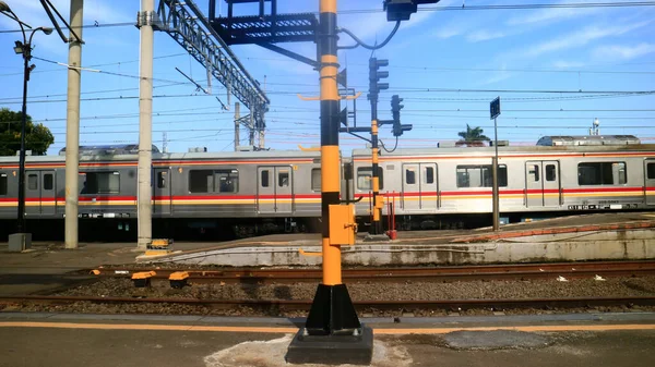 Bogor Indonesien April 2022 Elektrischer Pendlerzug Bahnhof Bogor — Stockfoto