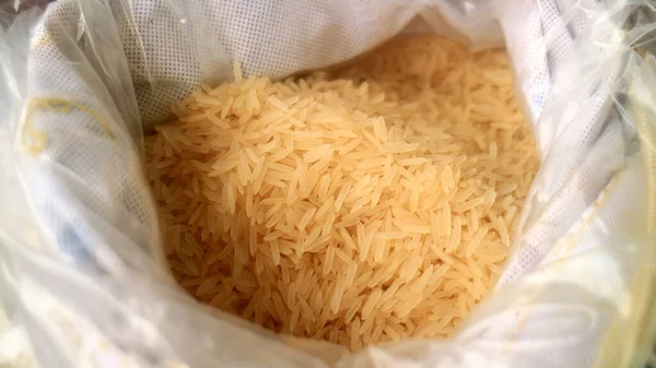 Basmati Rice White Sack — Fotografie, imagine de stoc