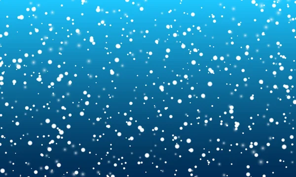 Snow background. Winter snowfall. White snowflakes on blue sky. Christmas background. Falling snow. — Stock Vector