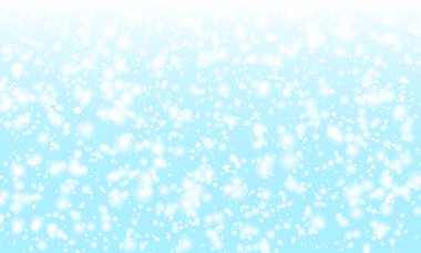 Kar zemini. Mavi gökyüzünde kar taneleri. Noel arkaplanı. Yağan kar.