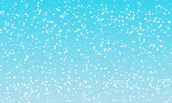 Fond de neige. Flocons de neige d'hiver sur ciel bleu. Fond de Noël. Chute de neige. — Image vectorielle