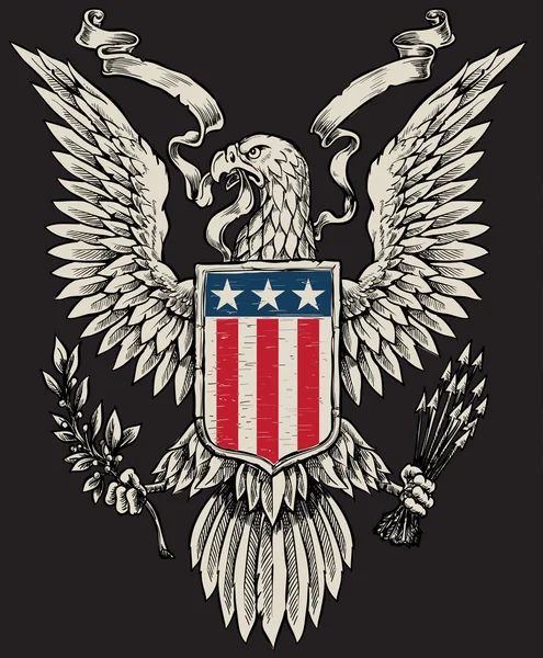 American eagle linework vektor Stockillustration