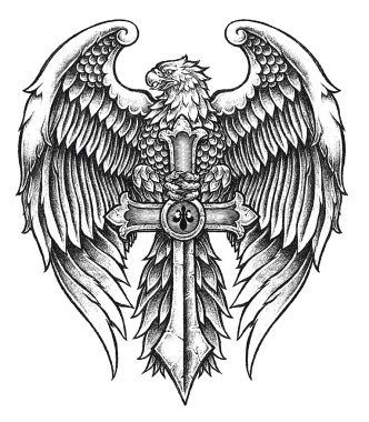 Highly detailed Eagle with Sword