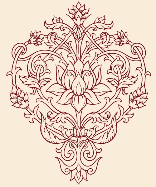 Vetor de flor de lótus ornamentado — Vetor de Stock