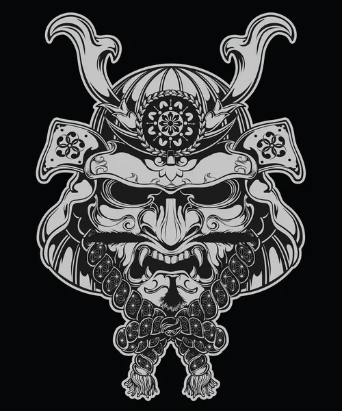 Samurai mask illustration — Stock Vector