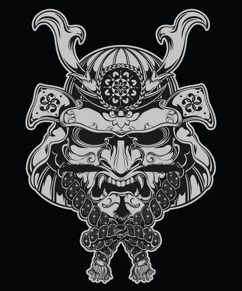 Ilustración de máscara samurai — Vector de stock