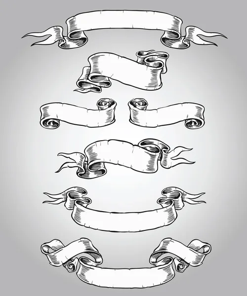 Hand Drawn Scrolls — Stock Vector