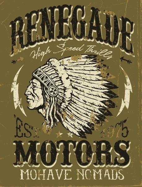 Vintage Americana Motocicleta Design — Vetor de Stock