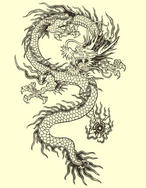 Dragon Tattoo Illustration clipart
