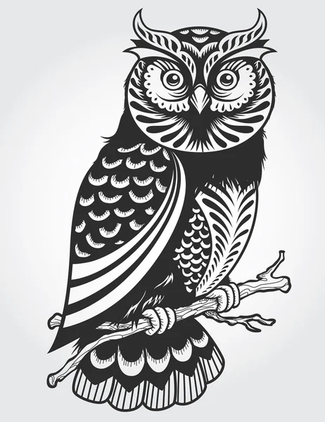 Hibou décoratif — Image vectorielle