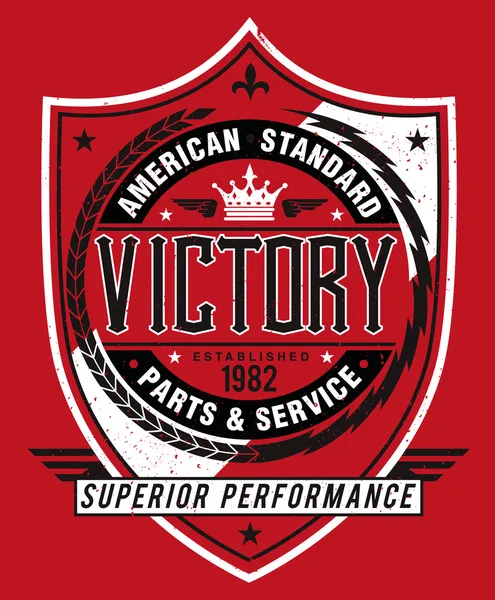 Винтажный американский стиль Victory Label Vector — стоковый вектор