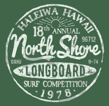 North shore sörf temalı klasik tasarım